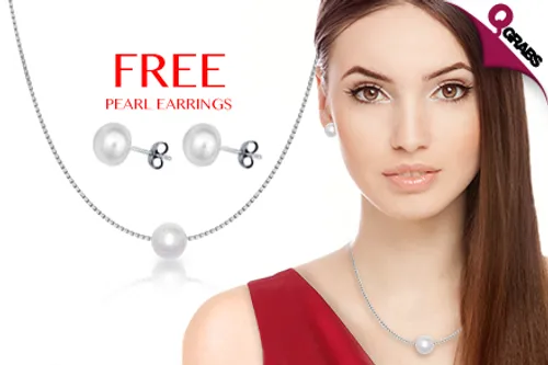 For QR99, Gain Simple Style with a Single Freshwater Pearl Silver Necklace & FREE Pearl Stud Earrings! (QR159 Value)